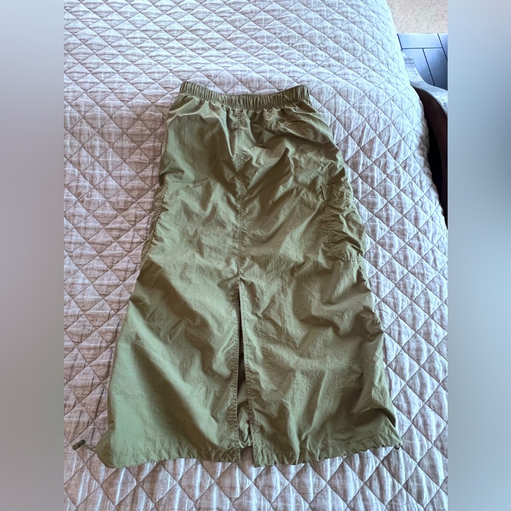 Green long skirt